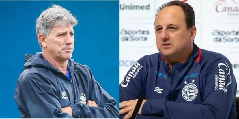 Os salários de Renato Gaúcho e Rogério Ceni (Foto: Lucas Uebel/Grêmio/Letícia Martins/EC Bahia) Os salários de Renato Gaúcho e Rogério Ceni (Foto: Lucas Uebel/Grêmio/Letícia Martins/EC Bahia)