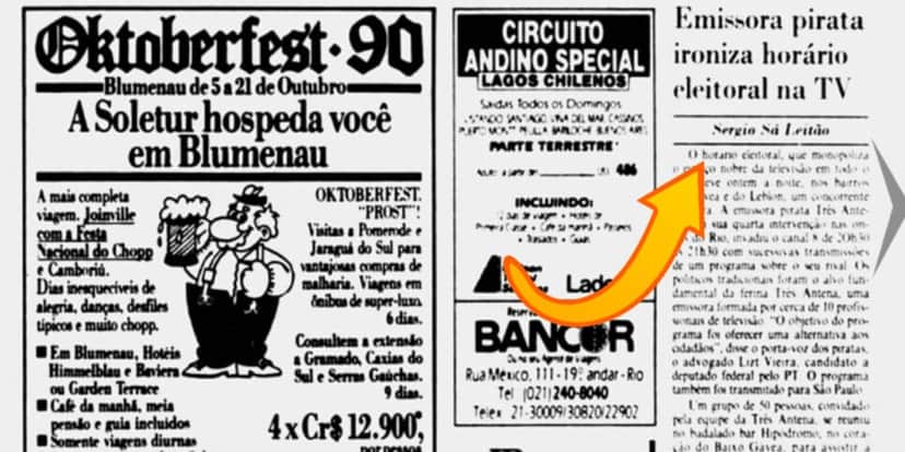 Notícia exibida pelo Jornal Brasil em 30 de agosto de 1990 (Foto: Memória BN) Notícia exibida pelo Jornal Brasil em 30 de agosto de 1990 (Foto: Memória BN)