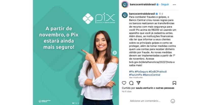 Publicação do Banco Central (Reprodução/Instagram) Publicação do Banco Central (Reprodução/Instagram)