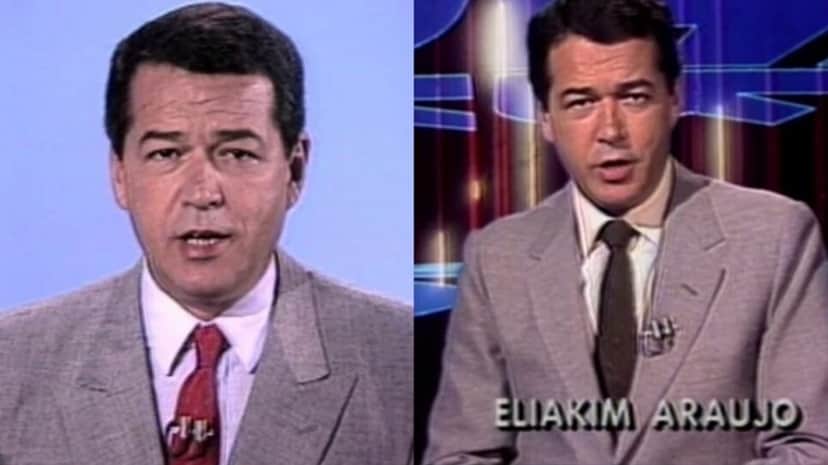 Eliakim Araújo como âncora no Jornal Nacional e outros telejornais da Vênus Platinada (Fotos: Reprodução/ Internet/ Montagem TV Foco) Eliakim Araújo como âncora no Jornal Nacional e outros telejornais da Vênus Platinada (Fotos: Reprodução/ Internet/ Montagem TV Foco)