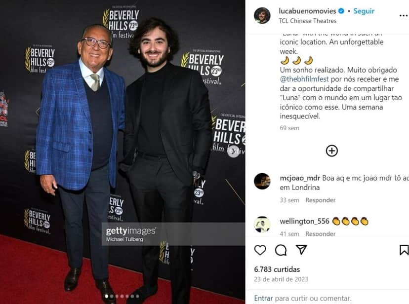 Galvão Bueno e Luca Bueno (Foto: Reprodução/Instagram) Galvão Bueno e Luca Bueno (Foto: Reprodução/Instagram)