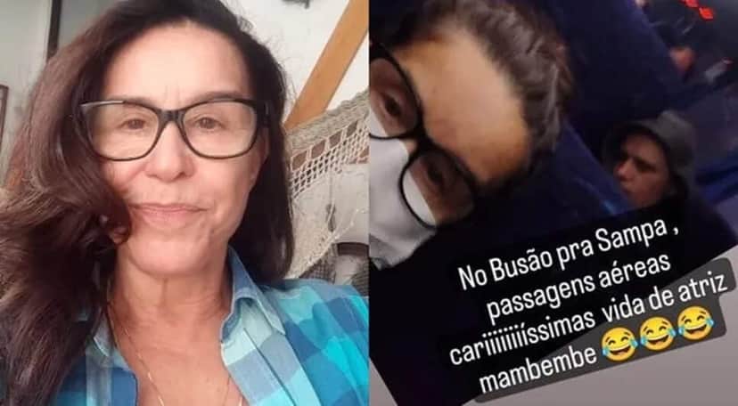Lucélia Santos nas redes sociais, brinca com situação de ônibus (Foto: Reprodução/ Instagram/ Montagem) Lucélia Santos nas redes sociais, brinca com situação de ônibus (Foto: Reprodução/ Instagram/ Montagem)