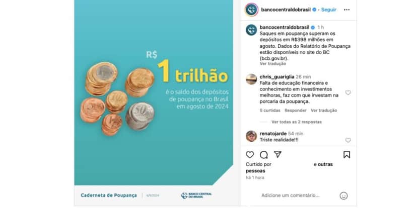 Comunicado do Banco Central (Reprodução/Instagram) Comunicado do Banco Central (Reprodução/Instagram)