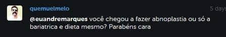 Comunicador responde pergunta de seguidor (Foto: Reprodução) Comunicador responde pergunta de seguidor (Foto: Reprodução)