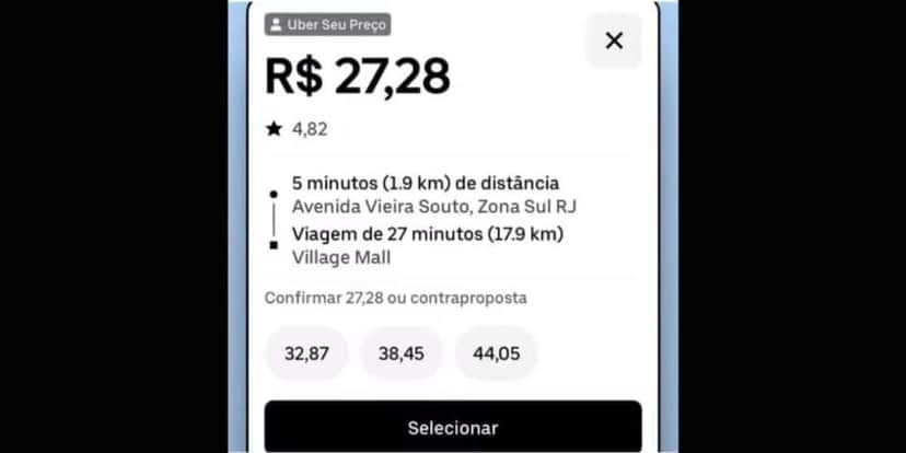 Uber seu preço (Reprodução/TechTudo) Uber seu preço (Reprodução/TechTudo)