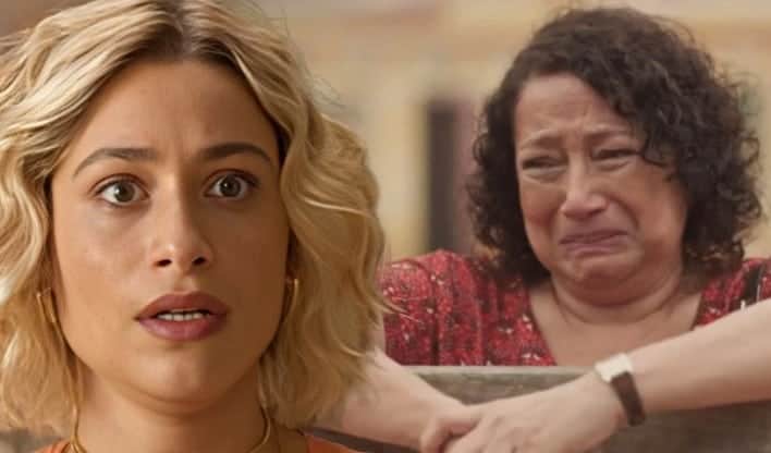 Dona Castorina (Fátima Patrício) e Blandina (Luisa Arraes) em No Rancho Fundo (Foto: Reprodução / Globo) Dona Castorina (Fátima Patrício) e Blandina (Luisa Arraes) em No Rancho Fundo (Foto: Reprodução / Globo)