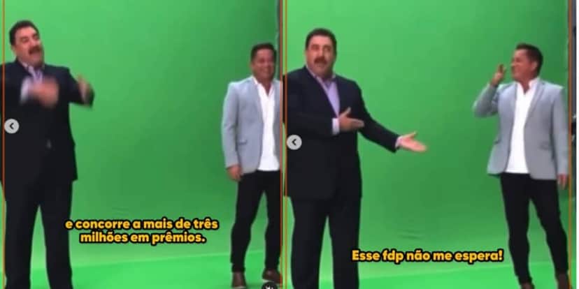 Apresentador do SBT perde paciência com cantor sertanejo durante gravação (Foto: Reprodução/Instagram/Montagem TV Foco) Apresentador do SBT perde paciência com cantor sertanejo durante gravação (Foto: Reprodução/Instagram/Montagem TV Foco)
