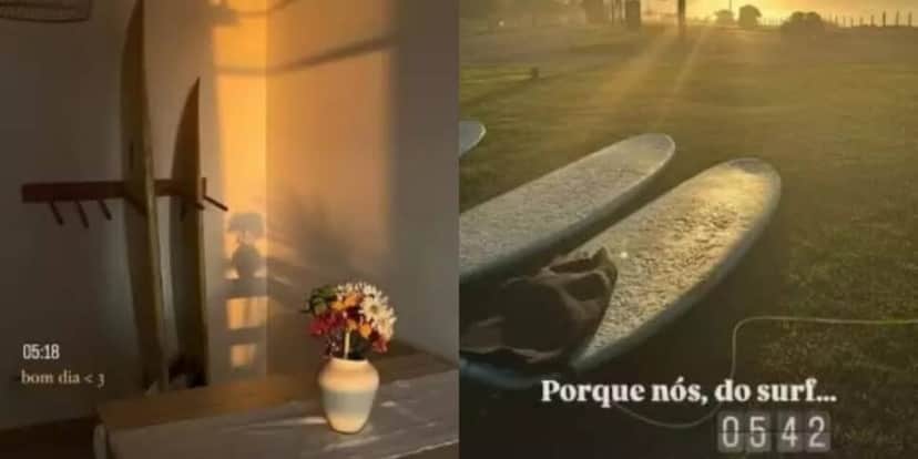 Lucas Lima, ex-marido de sandy, compartilhou foto surfando com Julia (Foto: Reprodução/Montagem TV Foco) Lucas Lima, ex-marido de sandy, compartilhou foto surfando com Julia (Foto: Reprodução/Montagem TV Foco)