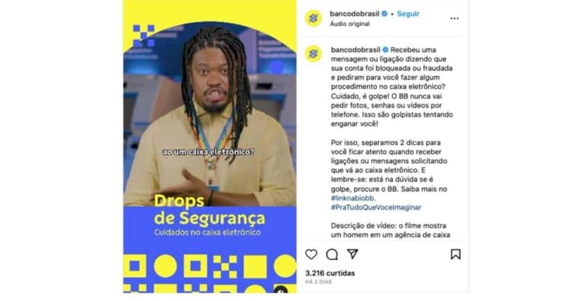 Comunicado do Banco do Brasil (Foto: Instagram) Comunicado do Banco do Brasil (Foto: Instagram)