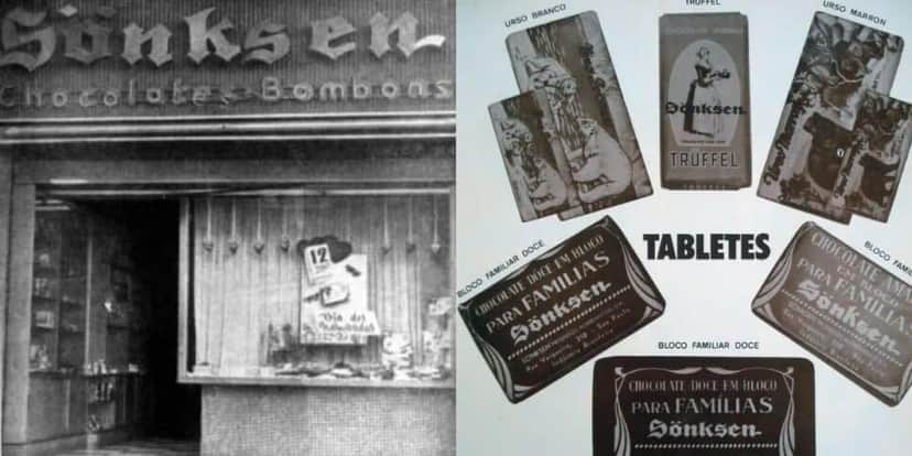 Propaganda da fábrica de chocolates da Sönksen (Foto Reprodução/Montagem/Lennita/São Paulo Antiga) Propaganda da fábrica de chocolates da Sönksen (Foto Reprodução/Montagem/Lennita/São Paulo Antiga)