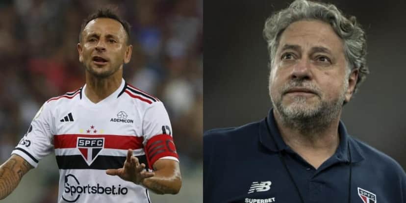 Rasteira do Flamengo: Rafinha arma ADEUS no São Paulo (Foto: Reprodução/Montagem TV Foco) Rasteira do Flamengo: Rafinha arma ADEUS no São Paulo (Foto: Reprodução/Montagem TV Foco)