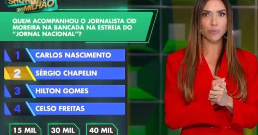 Pergunta sobre a Globo no Show do Milhão - Foto: SBT Pergunta sobre a Globo no Show do Milhão - Foto: SBT