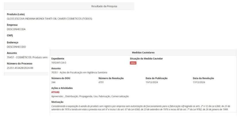 Resolução da ANVISA contra escova progressiva (Foto Reprodução/ANVISA) Resolução da ANVISA contra escova progressiva (Foto Reprodução/ANVISA)