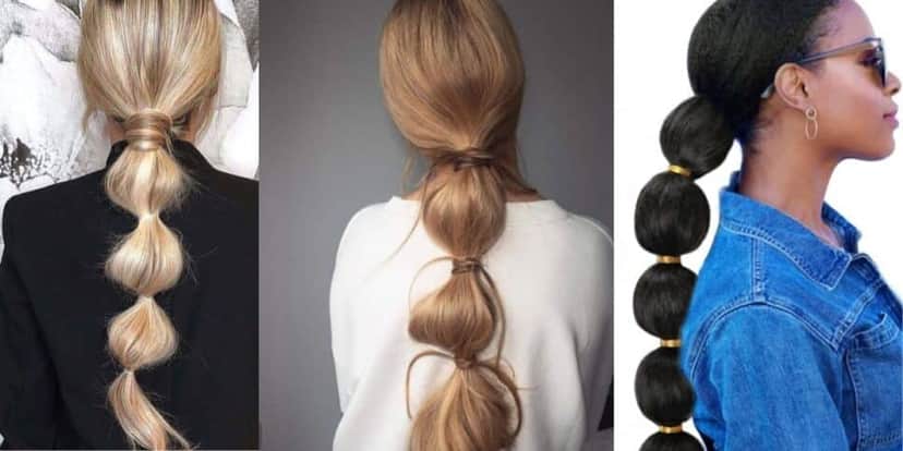 Rabo de cabelo bolha (Foto Reprodução/Montagem/Lennita/Tv Foco/Pinterest) Rabo de cabelo bolha (Foto Reprodução/Montagem/Lennita/Tv Foco/Pinterest)