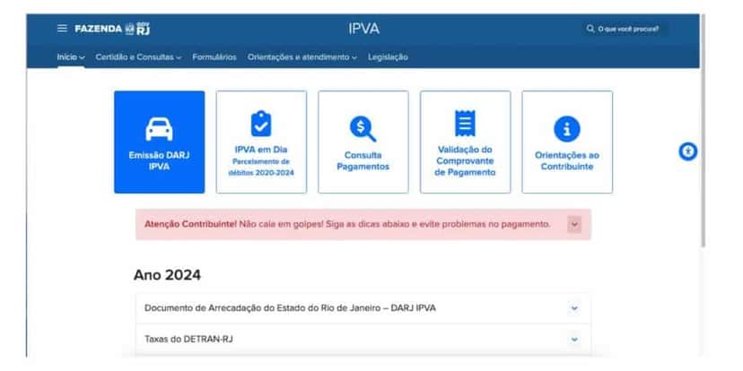Portal do IPVA (Foto: Reprodução / site oficial) Portal do IPVA (Foto: Reprodução / site oficial)