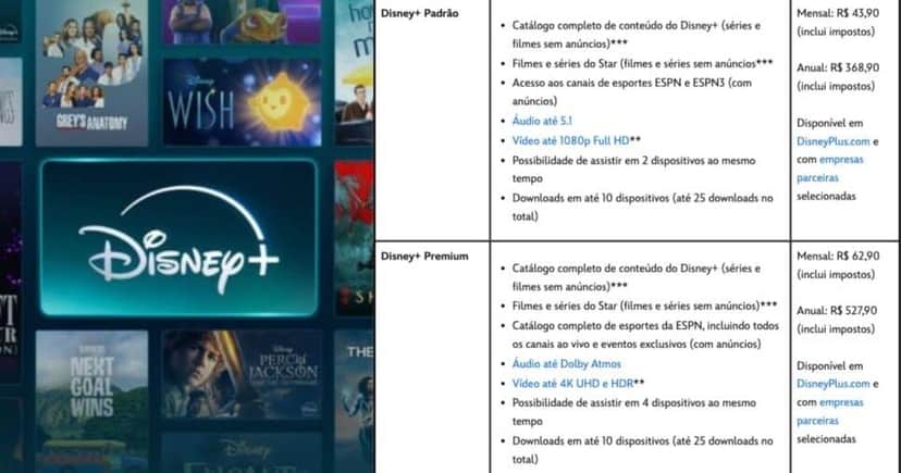 Planos Padrão e Premium (Reprodução/Internet) Planos Padrão e Premium (Reprodução/Internet)