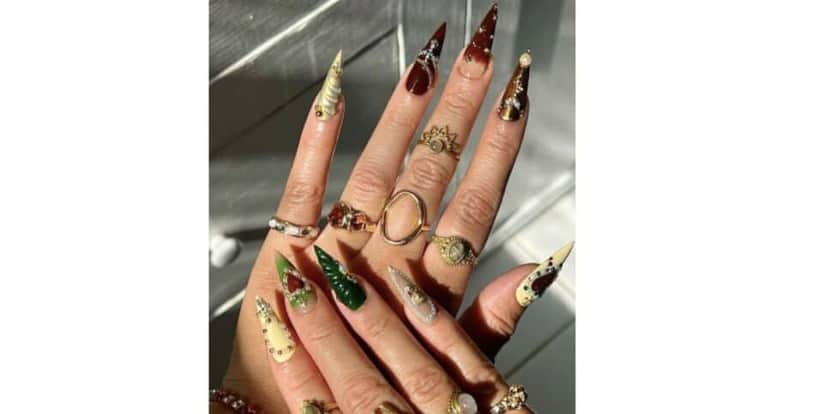 Unhas com técnica maximalismo (Foto: Pinterest) Unhas com técnica maximalismo (Foto: Pinterest)