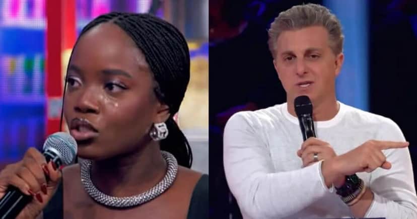 Clara abre o coração no palco do programa da Globo (Foto: reprodução/Montagem TV Foco) Clara abre o coração no palco do programa da Globo (Foto: reprodução/Montagem TV Foco)
