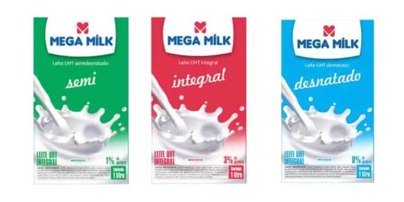 Leite longa vida: versões integral, desnatado e semidesnatado (marca Mega Milk) (Foto Reprodução/Globo Rural) Leite longa vida: versões integral, desnatado e semidesnatado (marca Mega Milk) (Foto Reprodução/Globo Rural)
