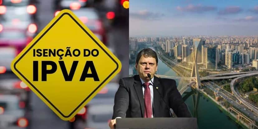 IPVA isento em São Paulo, confirmado por Tarcísio (Reprodução: Montagem TV Foco) IPVA isento em São Paulo, confirmado por Tarcísio (Reprodução: Montagem TV Foco)