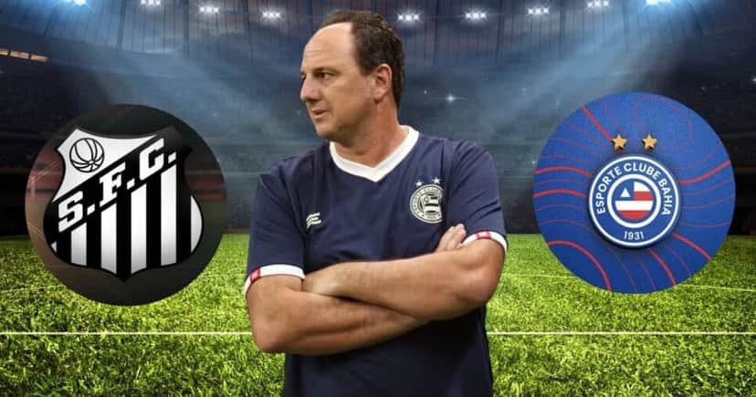 Logo do Santos, Bahia e Rogério Ceni (Foto: Reprodução / SFC / BFC / Montagem TV Foco) Logo do Santos, Bahia e Rogério Ceni (Foto: Reprodução / SFC / BFC / Montagem TV Foco)