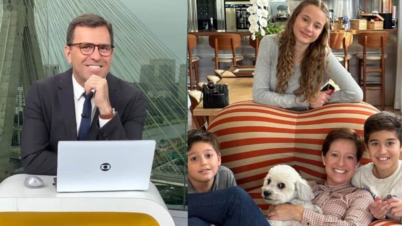 O jornalista e sua linda família (Fotos: Reprodução/ Instagram/ Montagem) O jornalista e sua linda família (Fotos: Reprodução/ Instagram/ Montagem)