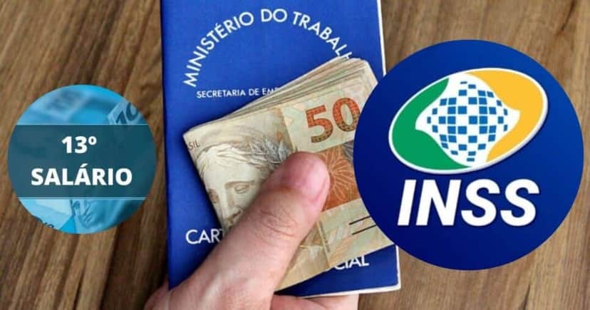 13° salário e INSS (Foto: Reprodução / Gov / Canva / Montagem TV Foco) 13° salário e INSS (Foto: Reprodução / Gov / Canva / Montagem TV Foco)