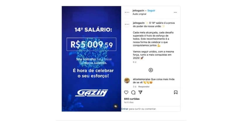 Anúncio da Jeito Gazin (Foto: Reprodução / Instagram) Anúncio da Jeito Gazin (Foto: Reprodução / Instagram)