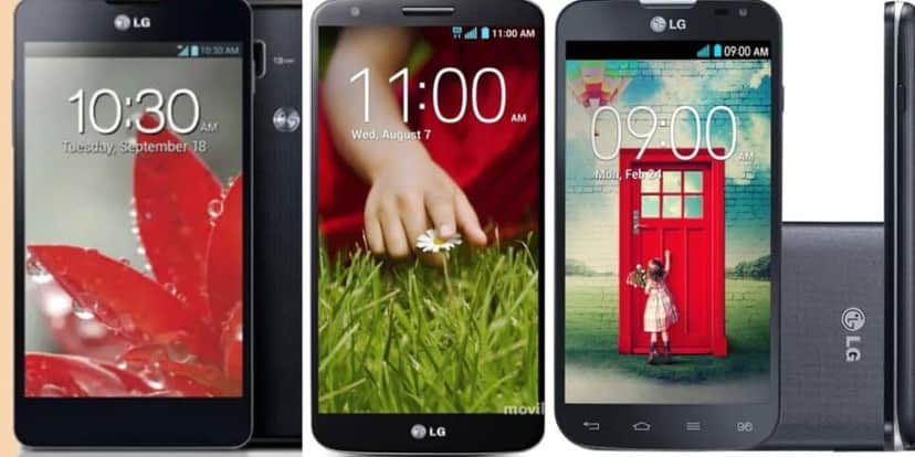 Optimus G, G2 Mini e L90 (Foto Reprodução/Montagem/Tv Foco/ Mercado Livre/Amazon) Optimus G, G2 Mini e L90 (Foto Reprodução/Montagem/Tv Foco/ Mercado Livre/Amazon)