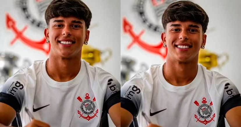 Lucas Gabriel assina com Corinthians — Foto: Redes sociais Lucas Gabriel assina com Corinthians — Foto: Redes sociais