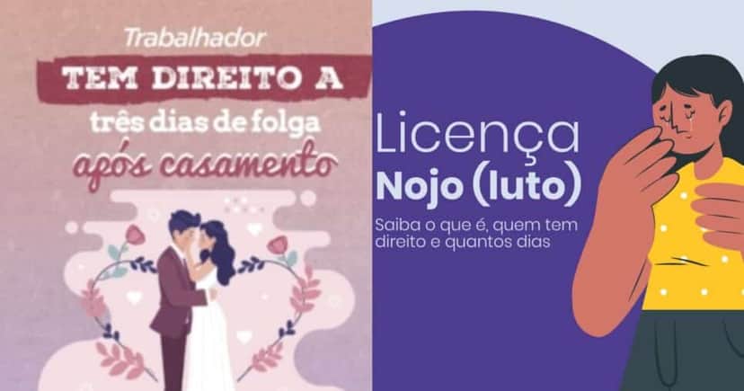 Licença Gala e Licença Nojo (Reprodução/Internet) Licença Gala e Licença Nojo (Reprodução/Internet)