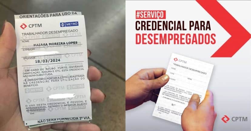 Credencial para desempregados (Reprodução/Internet) Credencial para desempregados (Reprodução/Internet)