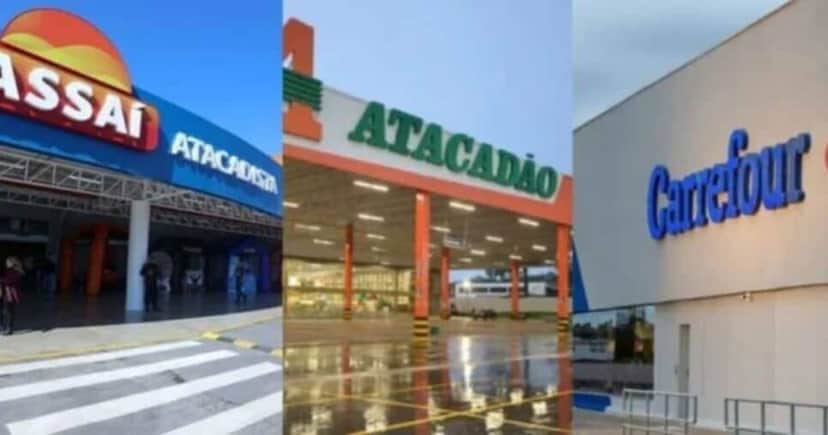 Assaí, Carrefour e Atacadão - Foto: Internet Assaí, Carrefour e Atacadão - Foto: Internet