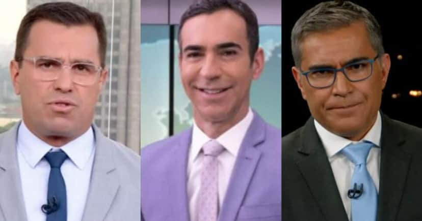 Bocardi, Tralli e Hélter são jornalistas da Globo (Foto: Reprodução/Montagem TV Foco) Bocardi, Tralli e Hélter são jornalistas da Globo (Foto: Reprodução/Montagem TV Foco)