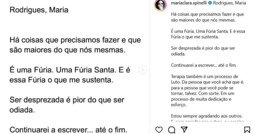 A famosa ex-atriz da Globo, Maria Clara (Foto: Reprodução)