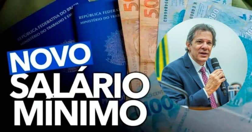 Novo salário mínimo e Fernando Haddad (Foto: Reprodução / Gov / Canva) Novo salário mínimo e Fernando Haddad (Foto: Reprodução / Gov / Canva)