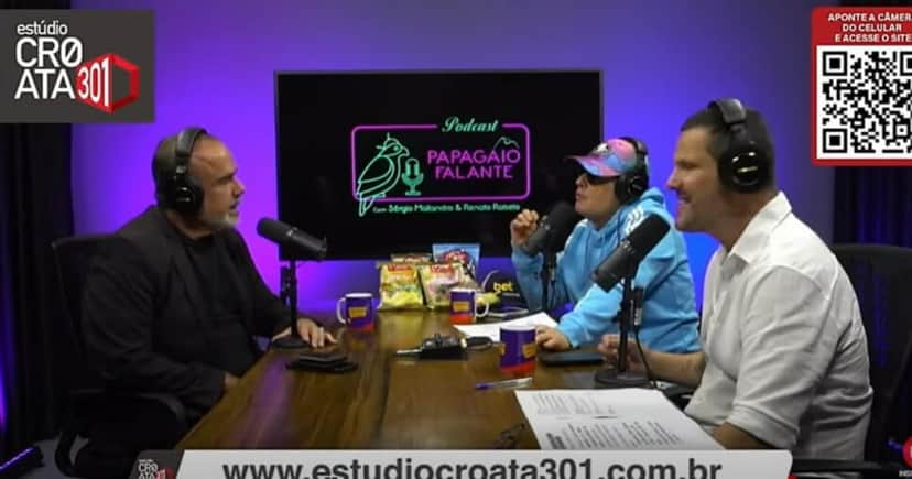 André Mattos no podcast (Foto: reprodução/Youtube) André Mattos no podcast (Foto: reprodução/Youtube)