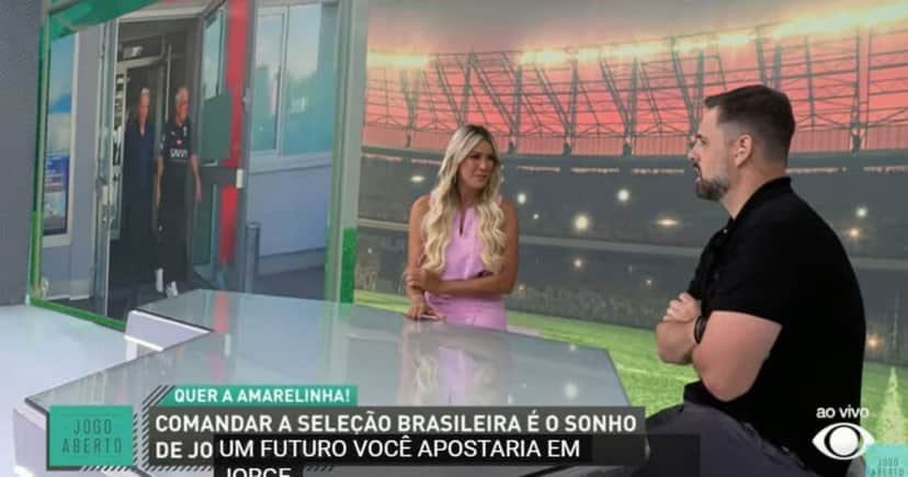 Renata Fan e Chico Garcia no Jogo Aberto da Band (Foto: Reprodução)