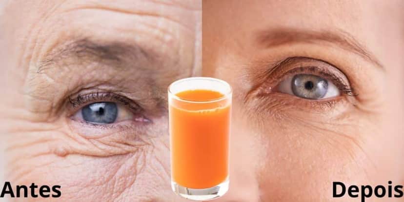 Dê adeus as rugas com esse suco de cenoura natural (Reprodução: Montagem TV Foco) Dê adeus as rugas com esse suco de cenoura natural (Reprodução: Montagem TV Foco)