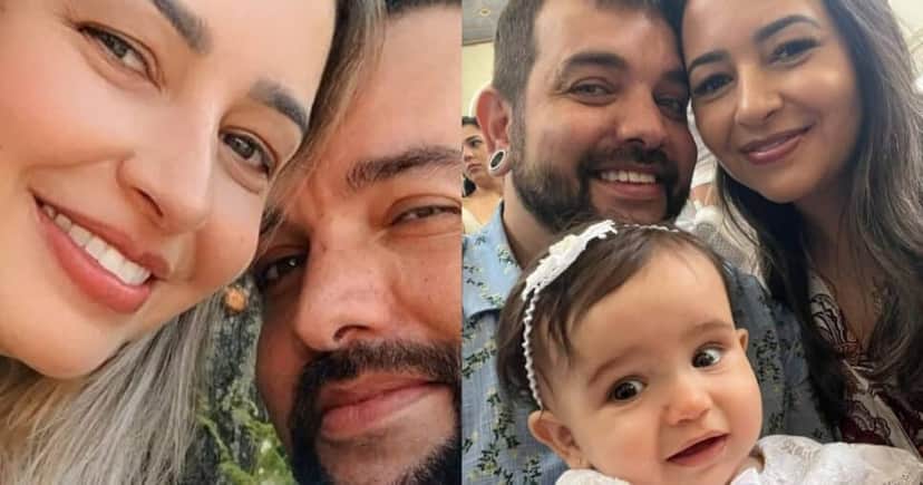 Sander Mecca ao lado de sua mulher e filha (Foto: Reprodução/Montagem TV Foco) Sander Mecca ao lado de sua mulher e filha (Foto: Reprodução/Montagem TV Foco)