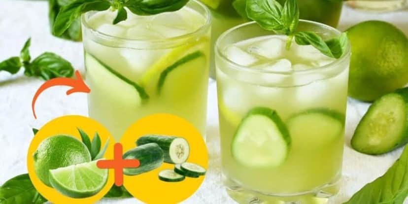 Suco de pepino com limão (Foto Reprodução/Montagem/YouTube) Suco de pepino com limão (Foto Reprodução/Montagem/YouTube)