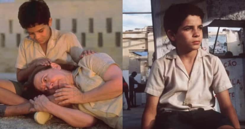 Fernanda Montenegro e Vinícius no filme que parou o Brasil (Foto: Reprodução/Montagem TV Foco) Fernanda Montenegro e Vinícius no filme que parou o Brasil (Foto: Reprodução/Montagem TV Foco)