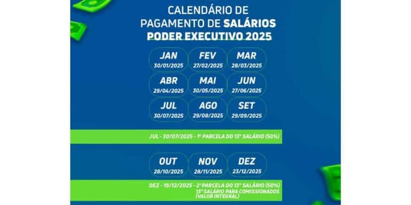 Calendário 13º salário (Foto: Reprodução / Governo do Mato Grosso) Calendário 13º salário (Foto: Reprodução / Governo do Mato Grosso)