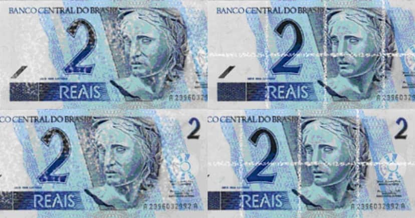 Cédula puída e cédula com marcas (Foto: Divulgação) Cédula puída e cédula com marcas (Foto: Divulgação)