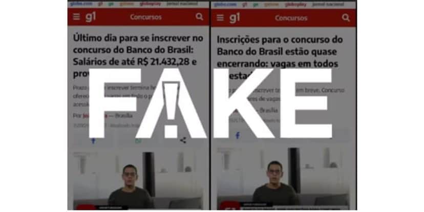 Matérias falsas (Foto: Reprodução / G1) Matérias falsas (Foto: Reprodução / G1)