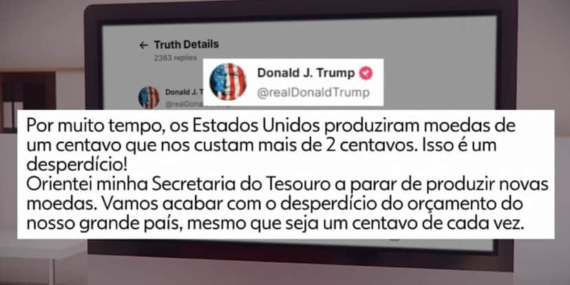 Publicação de Donald Trump (Foto: Reprodução / Globo) Publicação de Donald Trump (Foto: Reprodução / Globo)
