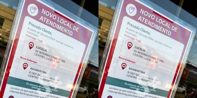 Comunicado na porta das agências do Santander (Reprodução: Montagem TV Foco) Comunicado na porta das agências do Santander (Reprodução: Montagem TV Foco)