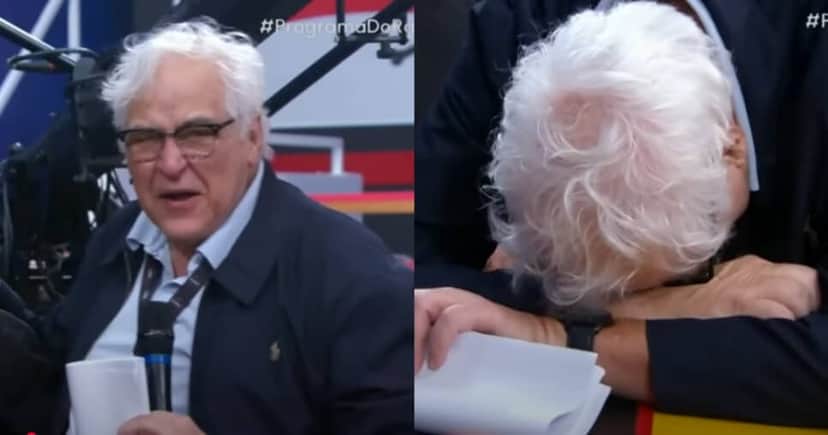 Aroldo Teixeira chora no Programa do Ratinho (Foto: Reprodução/Montagem TV Foco)