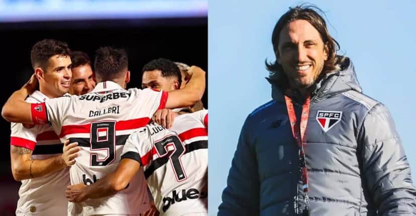 Zubeldía faz planejamento estratégico com o time do São Paulo - (Montagem / TV FOCO) Zubeldía faz planejamento estratégico com o time do São Paulo - (Montagem / TV FOCO)