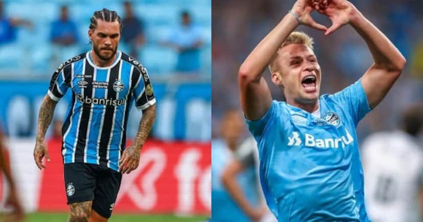Nathan Pescador e Ronaldo pode deixar o Grêmio em 2025 (Foto: Reprodução/Montagem TV Foco) Nathan Pescador e Ronaldo pode deixar o Grêmio em 2025 (Foto: Reprodução/Montagem TV Foco)